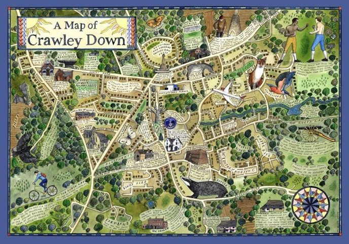 A pictorial map of Crawley Down